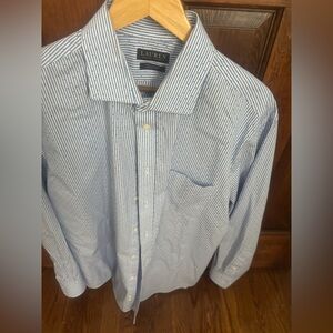 Ralph Lauren Men's Classic Blue and White Striped Shirt